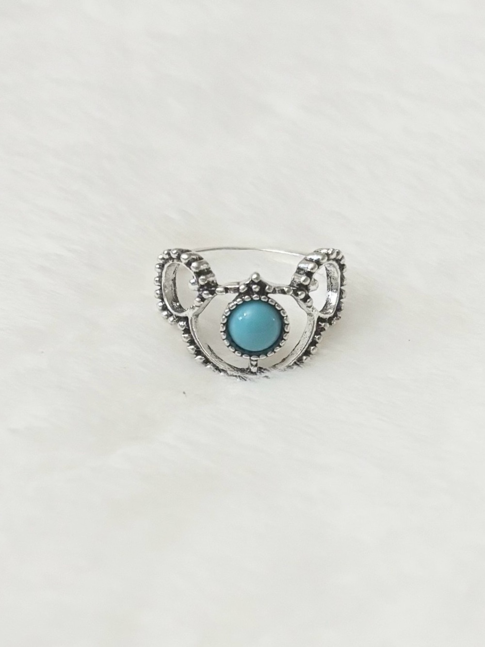 5/$15 🩷 MUST BUNDLE Silver Boho Ring with Turquoise Stone